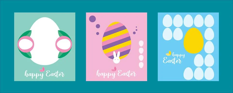 Happy Easter Set. Geometric abstract style. A vector Easter illustration Stock Illustration