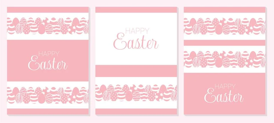 Happy Easter set for greeting cards, posters, holiday covers. Stock Illustration