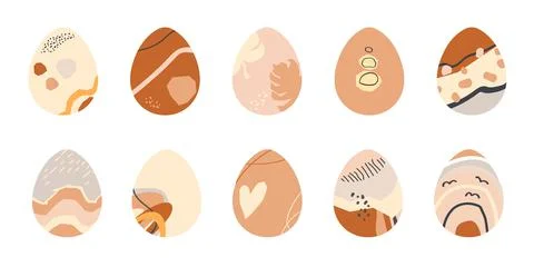 Happy Easter set. Painted eggs for Easter. Design template for cards Stock Illustration