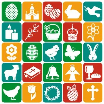 Happy Easter! Set of vector icons. Illustrazione stock
