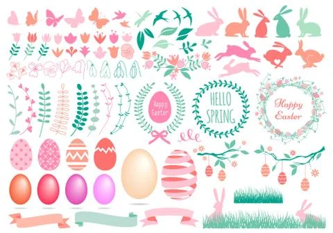 Happy Easter set, vector Stock Illustration