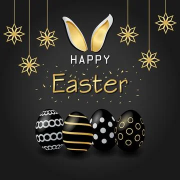Happy Easter Shiny postcard greeting card flyer invitation vector illustration Stock Illustration