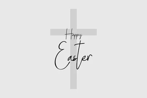 Happy Easter signature typography vector design on white background Stock Illustration