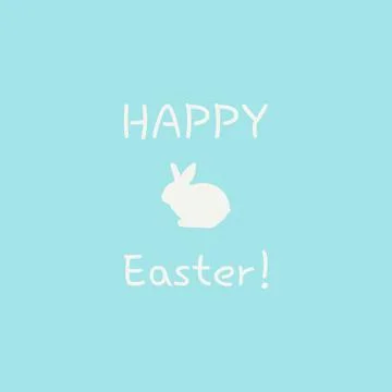 Happy Easter simple card with rabbit. Easter Bunny Stock Illustration