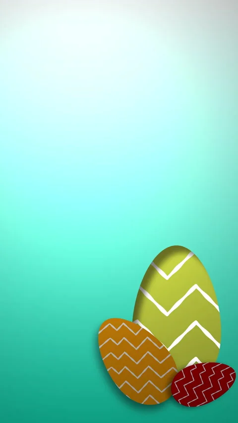 Happy Easter, Simple wallpaper with eggs, 4k vertical animation loop Stock Footage 232528020