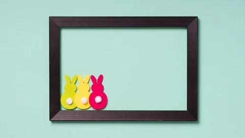 Happy Easter slogan beeing written onto an image with Easter decoration Stock Footage 126496889
