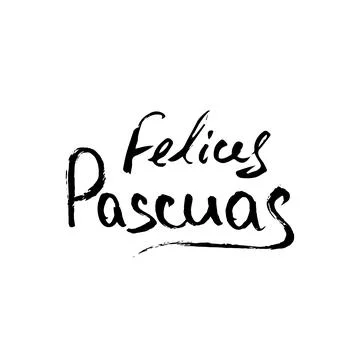 Happy Easter in Spanish. Modern calligraphy greeting card. Handwritten black  Stock Illustration