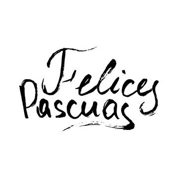 Happy Easter in Spanish. Modern calligraphy greeting card. Handwritten blac.. Stock Illustration