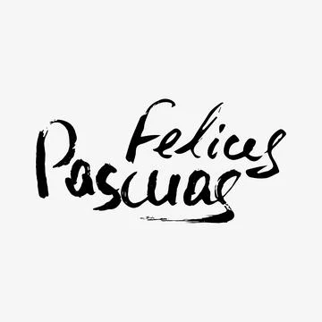 Happy Easter in Spanish. Modern calligraphy greeting card. Handwritten blac.. Stock Illustration
