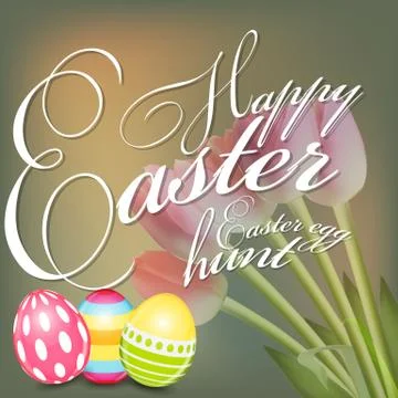Happy Easter Spring Background Illustration 스톡 일러스트