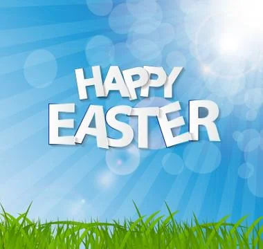 Happy Easter Spring Background Vector Illustration 스톡 일러스트