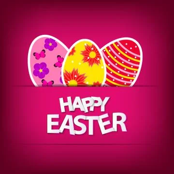 Happy Easter Spring Background Vector Illustration Stock Illustration