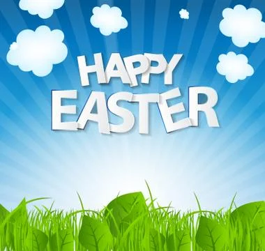 Happy Easter Spring Background Vector Illustration 스톡 일러스트