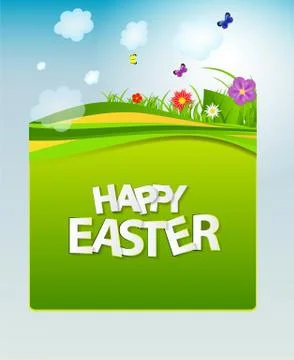 Happy Easter Spring Background Vector Illustration 스톡 일러스트