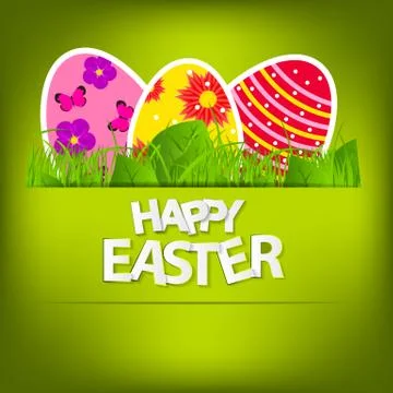 Happy Easter Spring Background Vector Illustration Stock Illustration