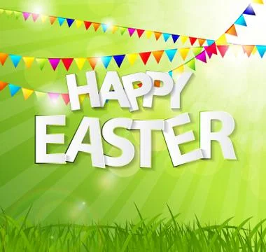 Happy Easter Spring Background Vector Illustration 스톡 일러스트