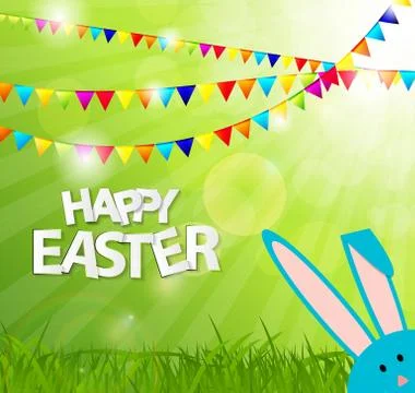 Happy Easter Spring Background Vector Illustration 스톡 일러스트