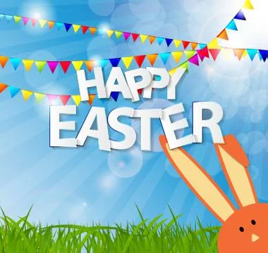 Happy Easter Spring Background Vector Illustration Stock Illustration
