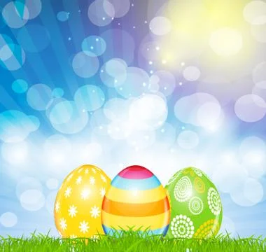 Happy Easter Spring Background Vector Illustration 스톡 일러스트