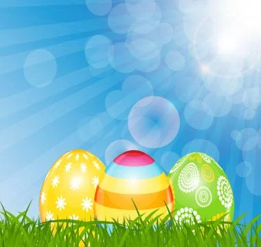 Happy Easter Spring Background Vector Illustration 스톡 일러스트