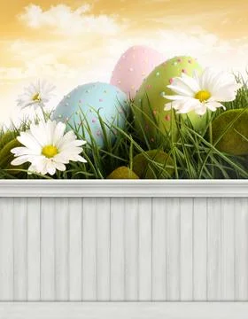 Happy Easter Spring background/backdrop Stock Photos