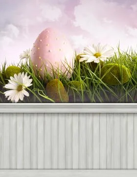 Happy Easter Spring background/backdrop Stockfoto's