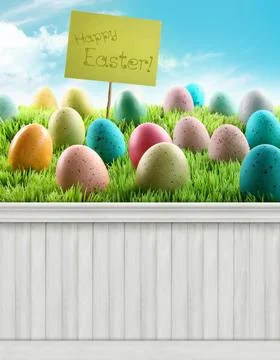 Happy Easter Spring background/backdrop Stock Photos