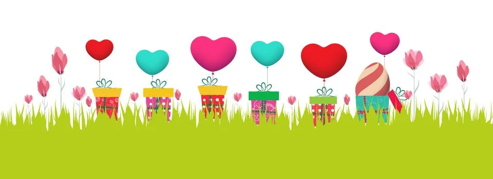 Happy easter. Spring banner Stock Illustration