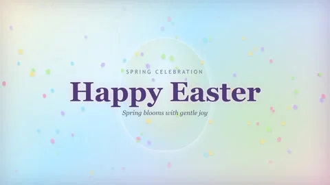 Happy Easter spring celebration animation on pastel background Stock Footage 335945035