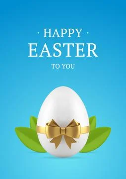 Happy Easter spring chicken egg gift 3d greeting card holiday design templa.. Stock Illustration