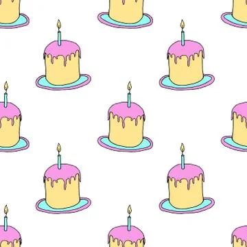 Happy easter spring graphic elements,vector seamless pattern. Lettering, egg, Stock Illustration