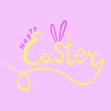 Happy easter spring graphic elements,vector set. Lettering, egg, branch Illustrazione stock