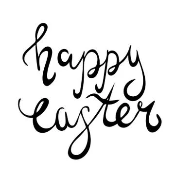 Happy easter spring graphic elements,vector set. Lettering, egg, branch Illustrazione stock