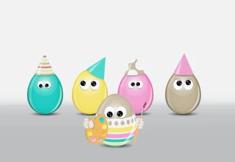Happy Easter Spring Holiday Background Illustration 스톡 일러스트