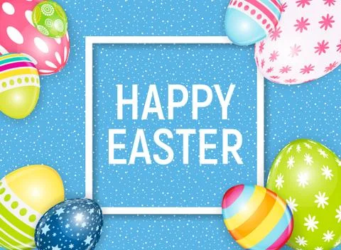 Happy Easter Spring Holiday Background Illustration 스톡 일러스트
