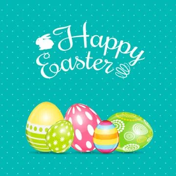 Happy Easter Spring Holiday Background Illustration 스톡 일러스트