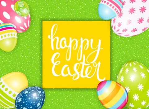 Happy Easter Spring Holiday Background Illustration Stock Illustration