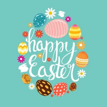 Happy Easter Spring Holiday Background Illustration 스톡 일러스트
