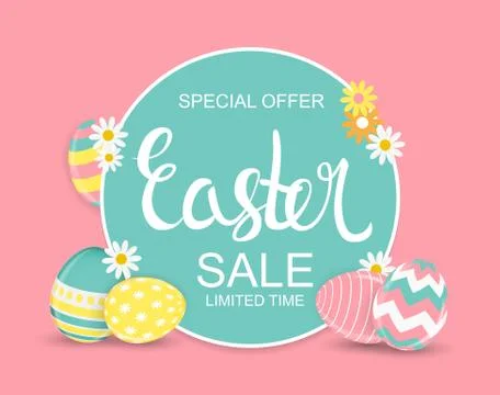 Happy Easter Spring Holiday Background Vector Illustration Stock Illustration