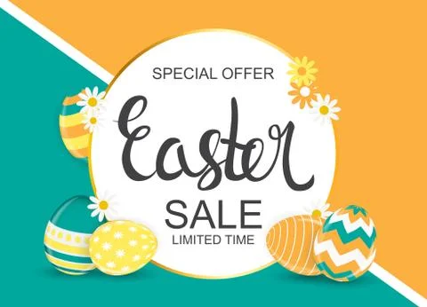 Happy Easter Spring Holiday Background Vector Illustration Stockillustratie