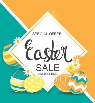 Happy Easter Spring Holiday Background Vector Illustration イラスト素材