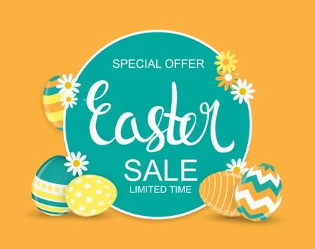 Happy Easter Spring Holiday Background Vector Illustration 스톡 일러스트