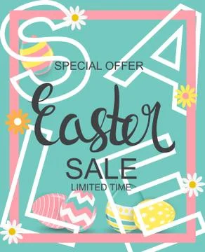 Happy Easter Spring Holiday Background Vector Illustration Stock Illustration