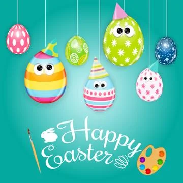 Happy Easter Spring Holiday Background Illustration Stock Illustration