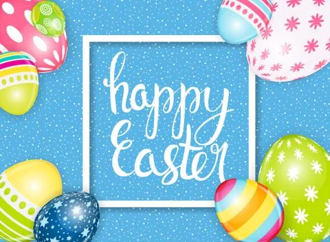 Happy Easter Spring Holiday Background Illustration 스톡 일러스트