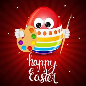 Happy Easter Spring Holiday Background Illustration Stock Illustration