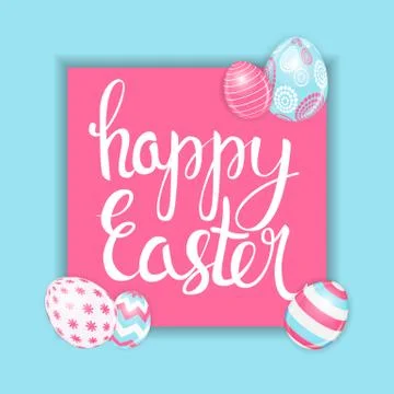 Happy Easter Spring Holiday Background Illustration Stockillustratie