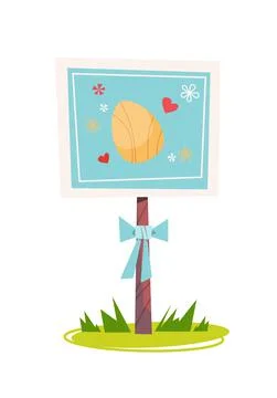 Happy easter spring holiday celebration greeting card poster with decorated egg Illustrazione stock