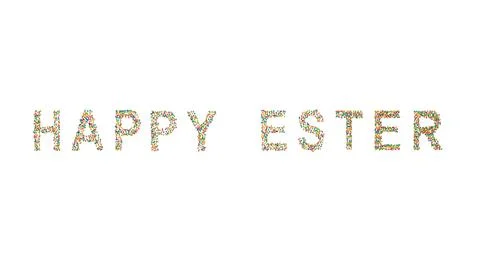Happy Easter Sprinkle Text Greeting Isolated On White Background Horizontal Stock Illustration