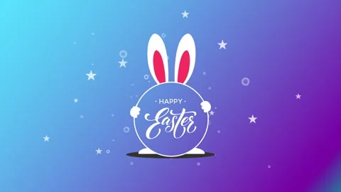 Happy easter with star particle and rabbit ears Stock Footage 241649246
